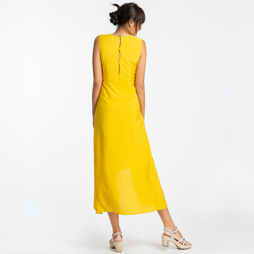 Đầm Maxi Đầm Dài Cao Cấp Thời trang thiết kế Hity DRE090 (Vàng Mù Tạt Mustard)