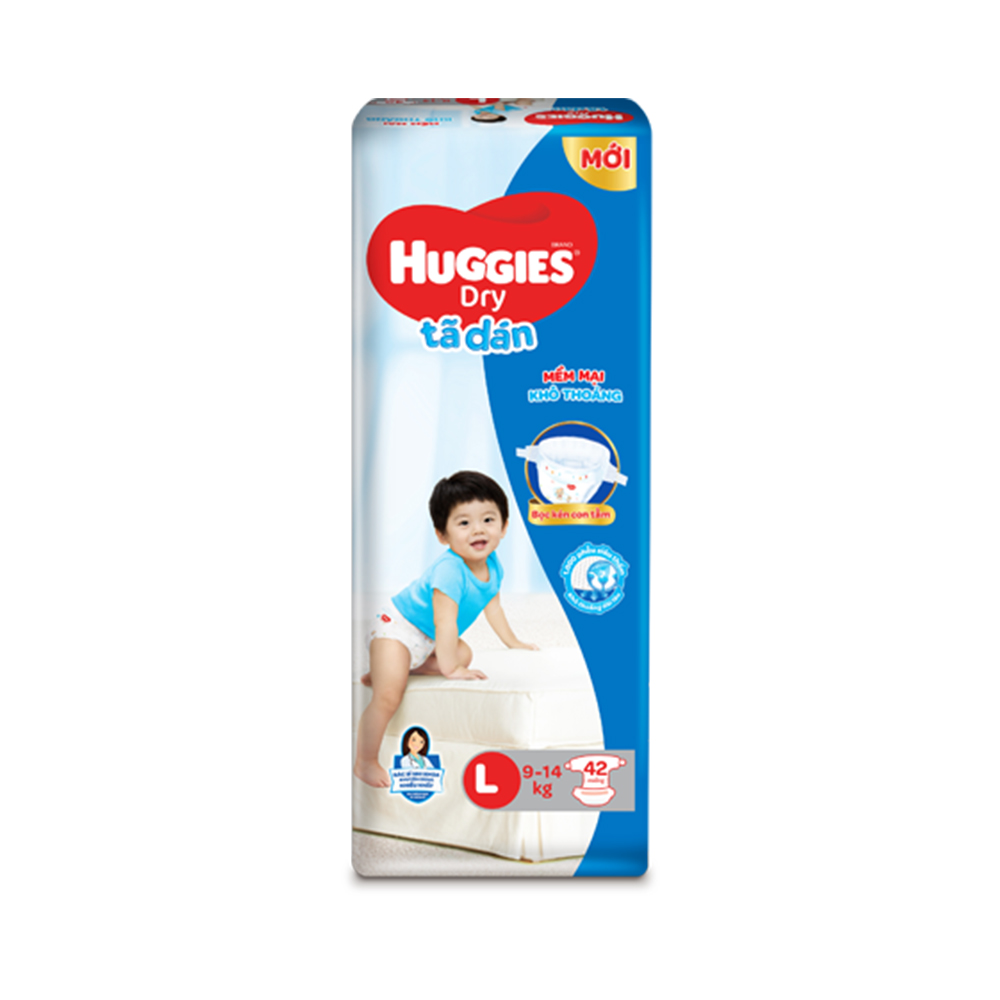 Tã dán Huggies Jumbo size L42 - 42 Miếng (9 - 14kg)