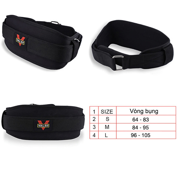 Đai Lưng Mềm Tập GYM Valeo Bản To 15cm EVA-2