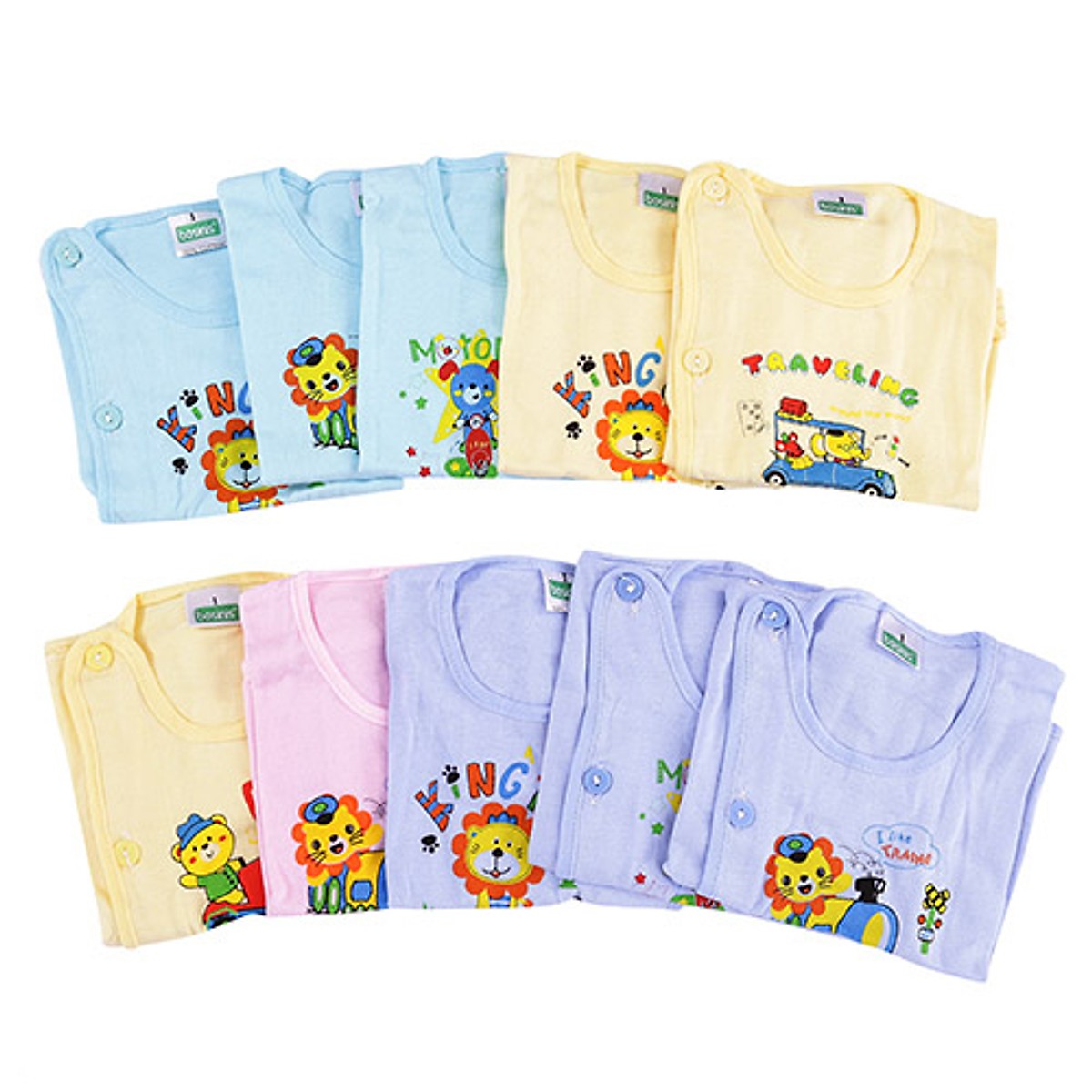 Combo 85 Món Đồ Dùng Cho Bé Sơ Sinh_y hình + 10 cặp bao tay + 10 cặp bao chân + 5 nón + 5 quần bosini+ 15tấm lót Mỹ Hưng)
