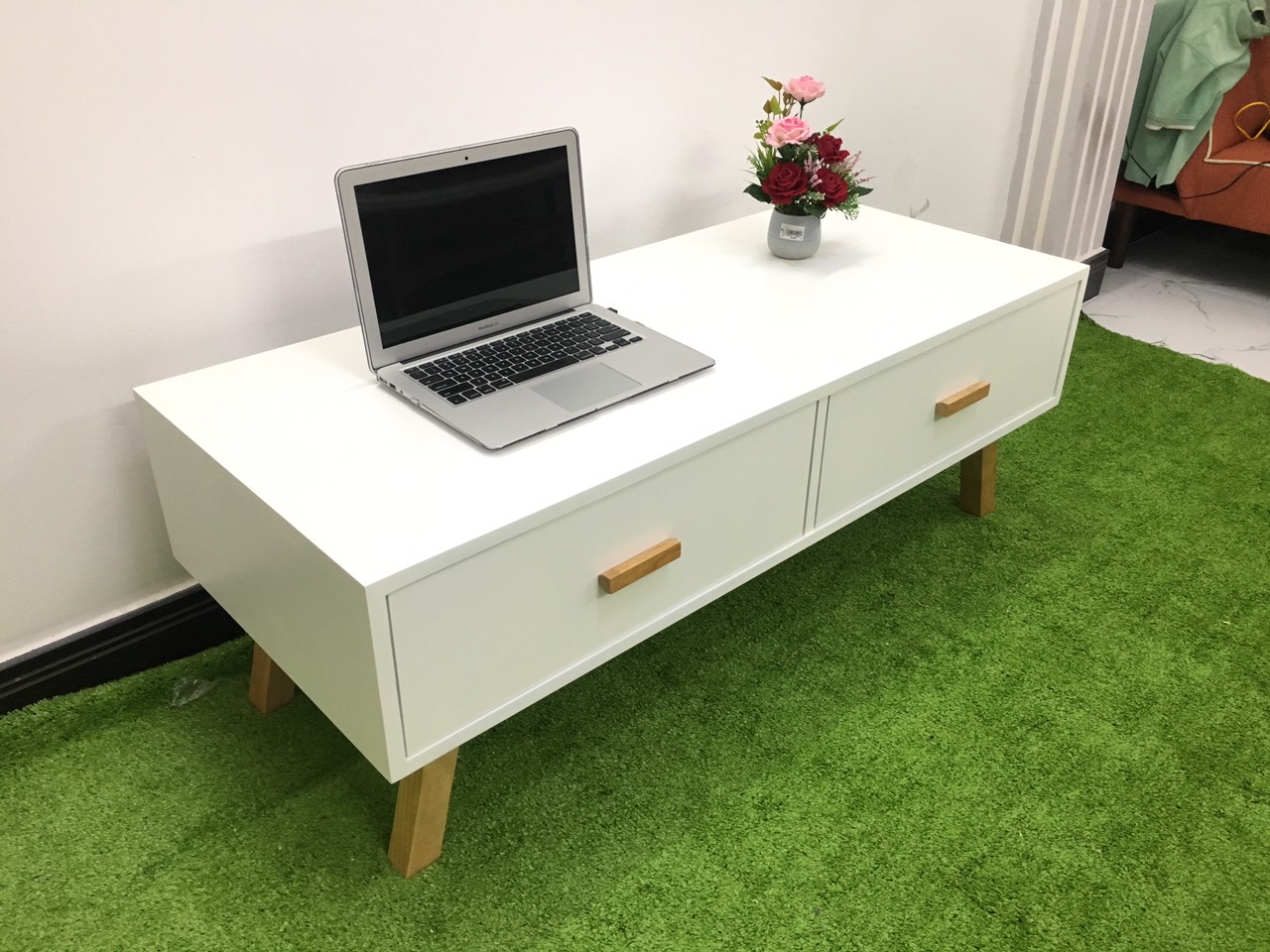 Bàn sofa trà cafe phòng khách hình hộp trắng T819-7