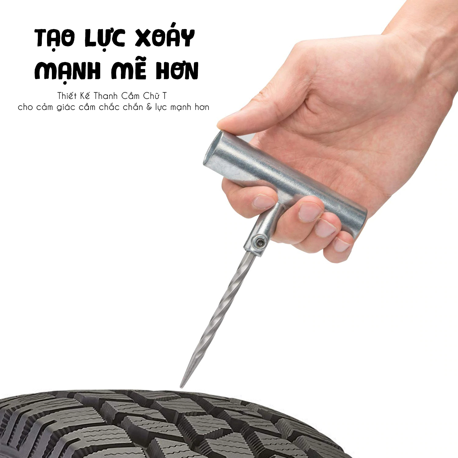 Bộ Hộp Dụng Cụ Vá Lốp Xe Lốp Không Săm Vá Lụi Bằng Thép Không Gỉ Cho Xe Oto, Xe Hơi Và Xe Máy Mai Lee - Hàng Chính Hãng
