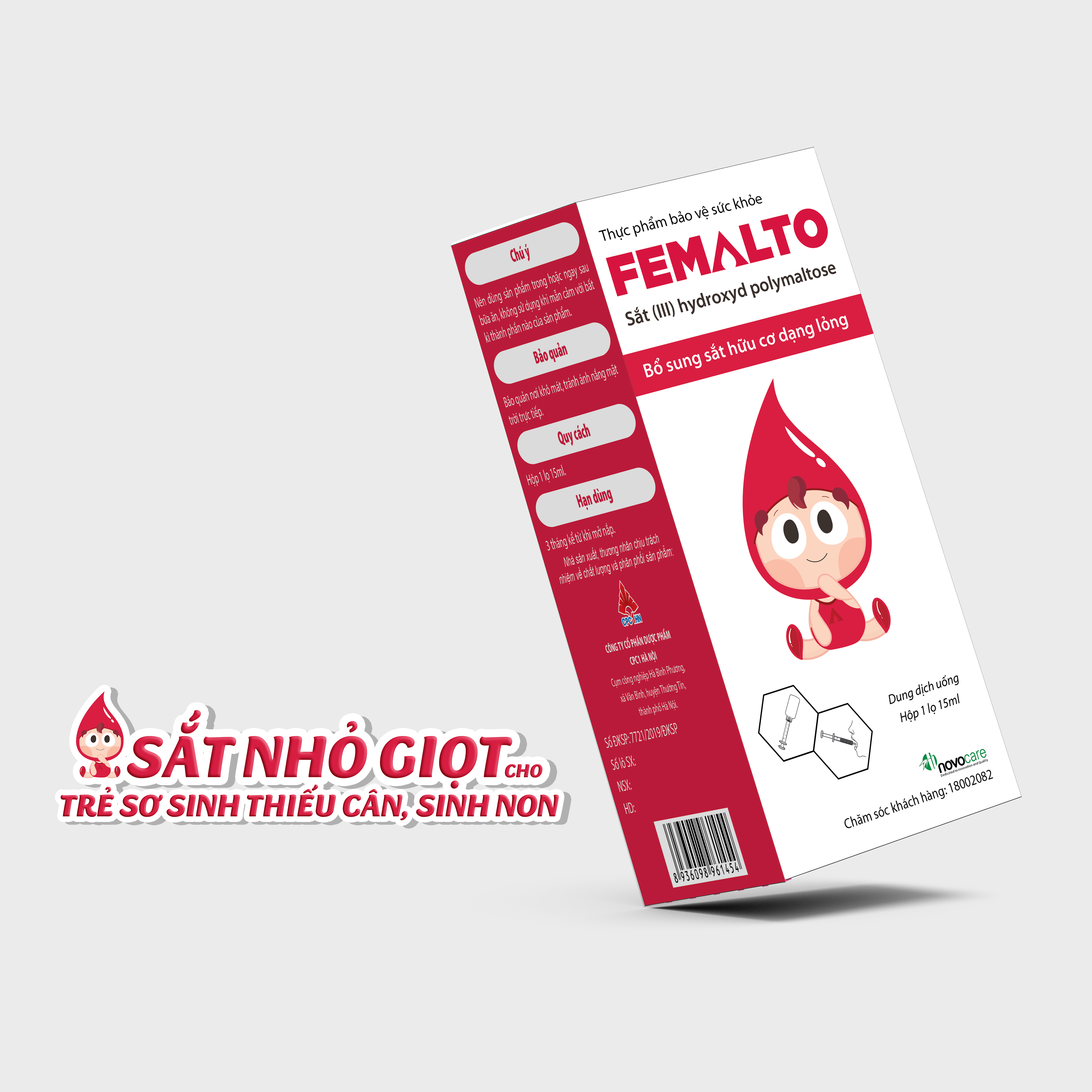 Sắt Hữu Cơ Hấp Thu Nhanh - Femalto Drops - Bổ Sung Sắt Cho Trẻ Ăn Dặm Biếng Ăn, Phụ Nữ Có Thai Và Cho Con Bú, Không Gây Táo Bón