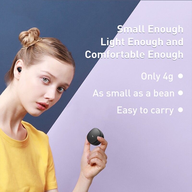 Tai nghe Bluetooth Baseus Encok True Wireless Earphones WM01 (TWS, Bluetooth 5.0, Stereo Earbuds, Touch Control, Noise Cancelling) - Hàng chính hãng