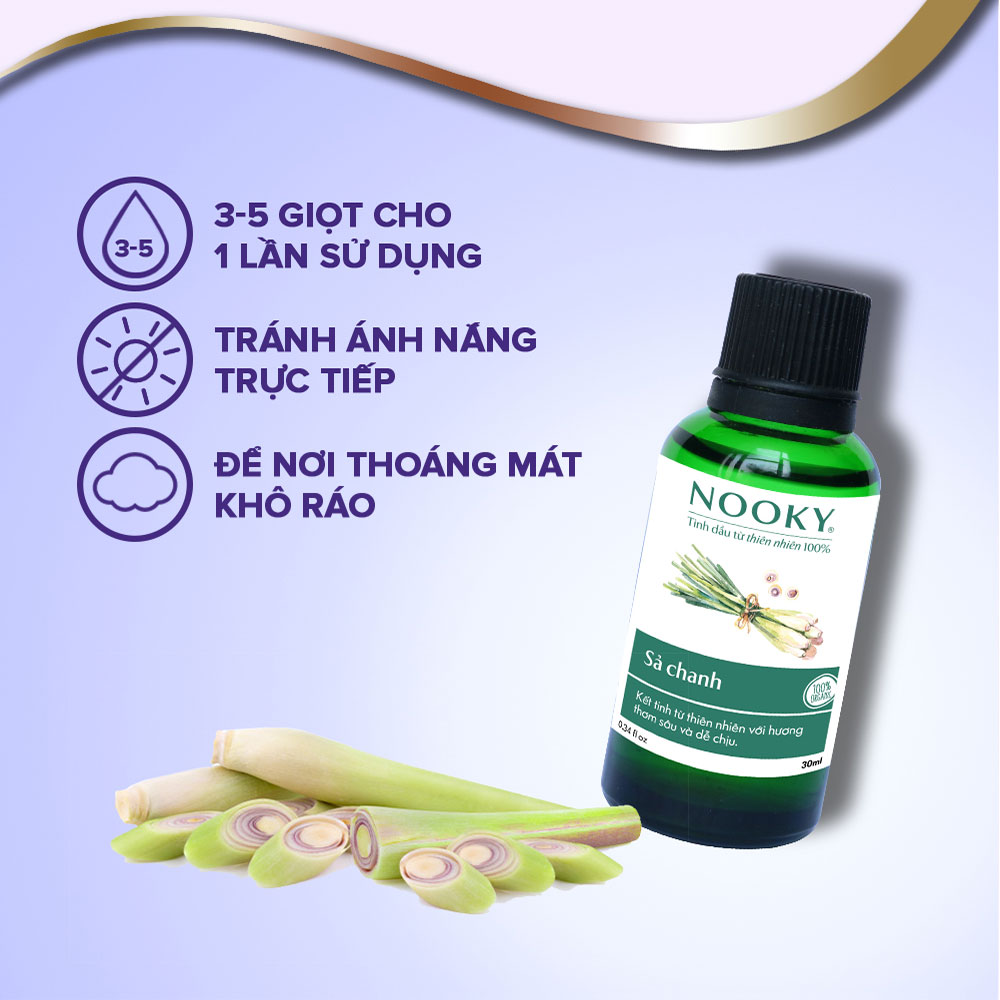 [30ml] Tinh dầu Sả Chanh NOOKY 100% Thiên Nhiên - TORO FARM