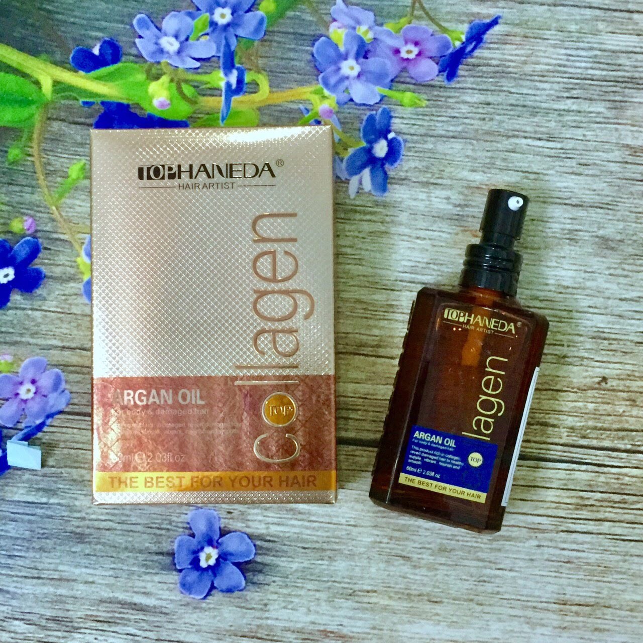 Tinh dầu Top Haneda Argan Oil dưỡng tóc khô hư tổn 60ml - Hàng chính hãng