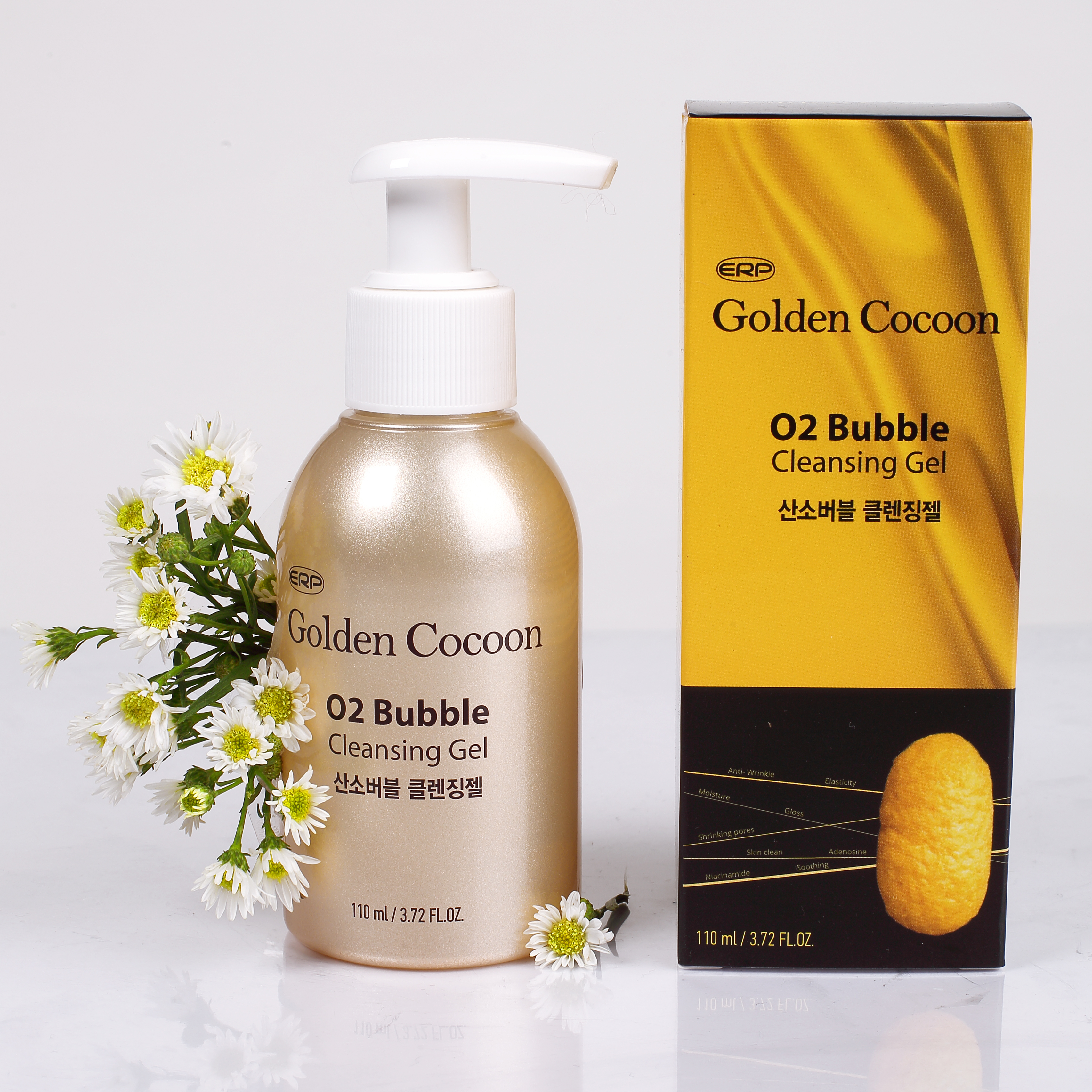 Sữa rửa mặt thải độc tơ tằm vàng Golden Cocoon O2 Bubble dạng Gel