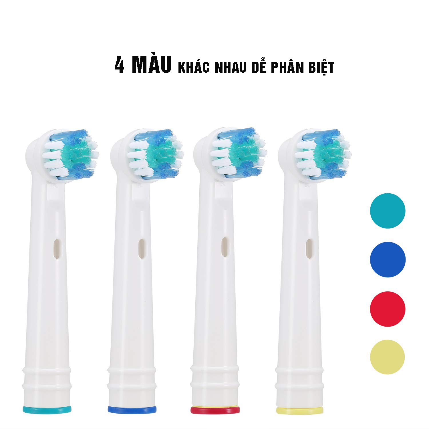 Cho máy Oral-B, Bộ 4 đầu bàn chải đánh răng điện thay thế  xuất xứ Đức, Làm sạch cao răng, tẩy cặn, cho răng sáng bóng