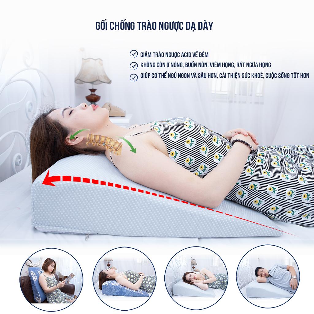 GỐI TRÀO NGƯỢC DẠ DÀY NGƯỜI LỚN YOROKOBI, KÍCH THƯỚC 70*60*18CM , HỖ TRỢ TRÀO NGƯỢC ACID, Ợ CHUA, THOÁI HÓA CỘT SỐNG CỔ, HÀNG THƯƠNG HIỆU- GHI NHẬT
