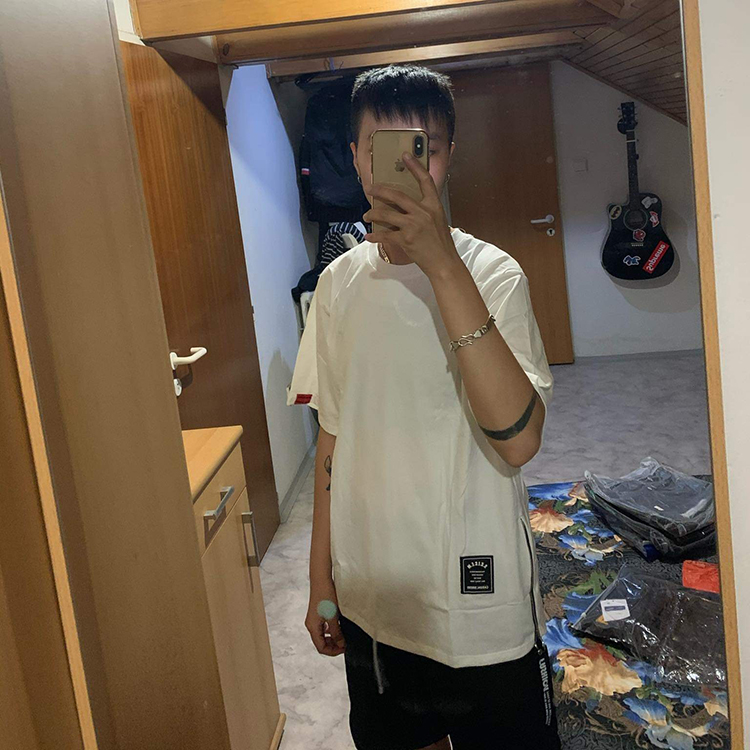 Áo thun tay lỡ - áo thun zipper cotton lai bầu kiểu basic