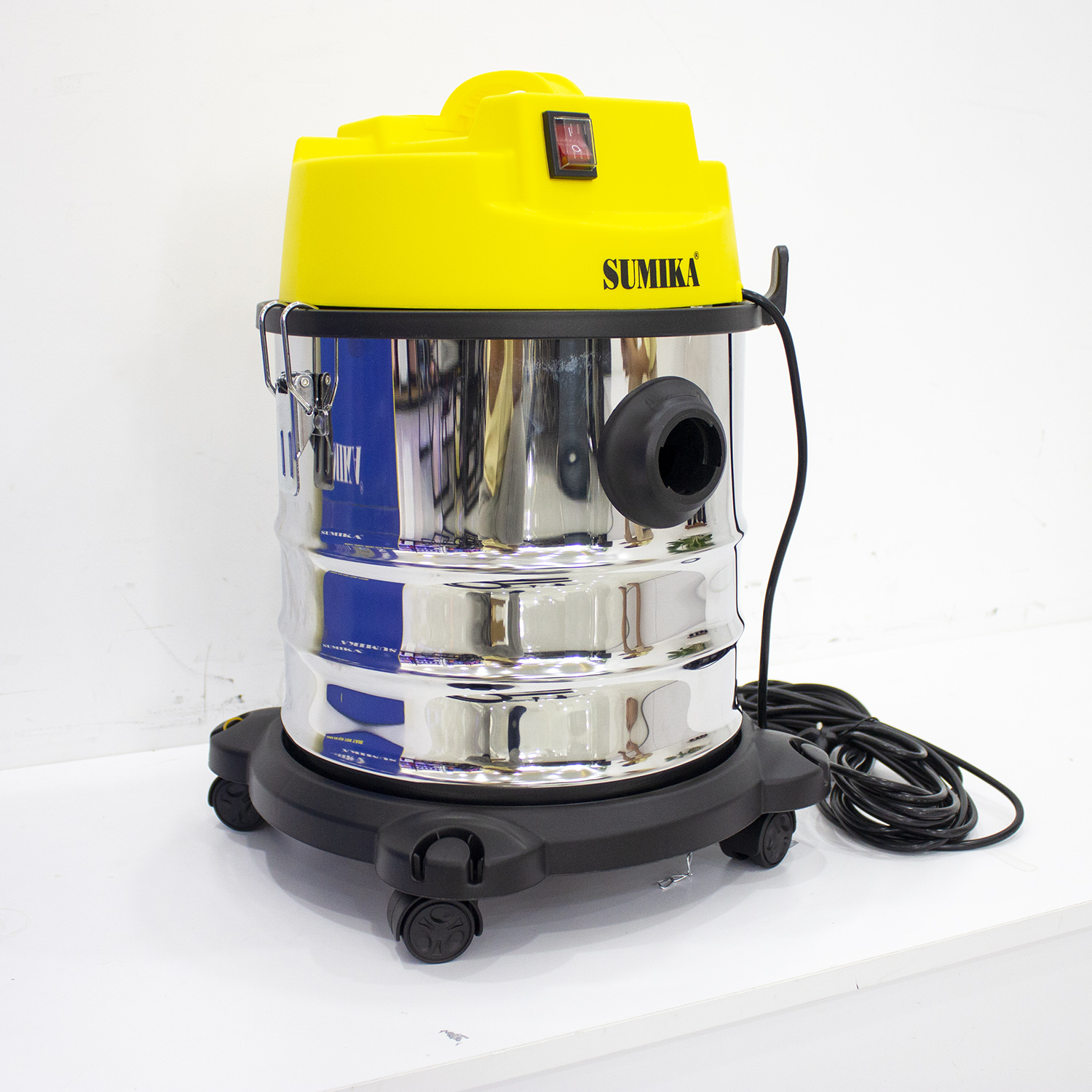 Máy hút bụi gia đình Sumika K20A, Màu Vàng, 20L, 1500W, hút nước, hút bụi, thổi bụi, dây điện dài 10m, thùng chứa Thép không gỉ - Hàng chính hãng