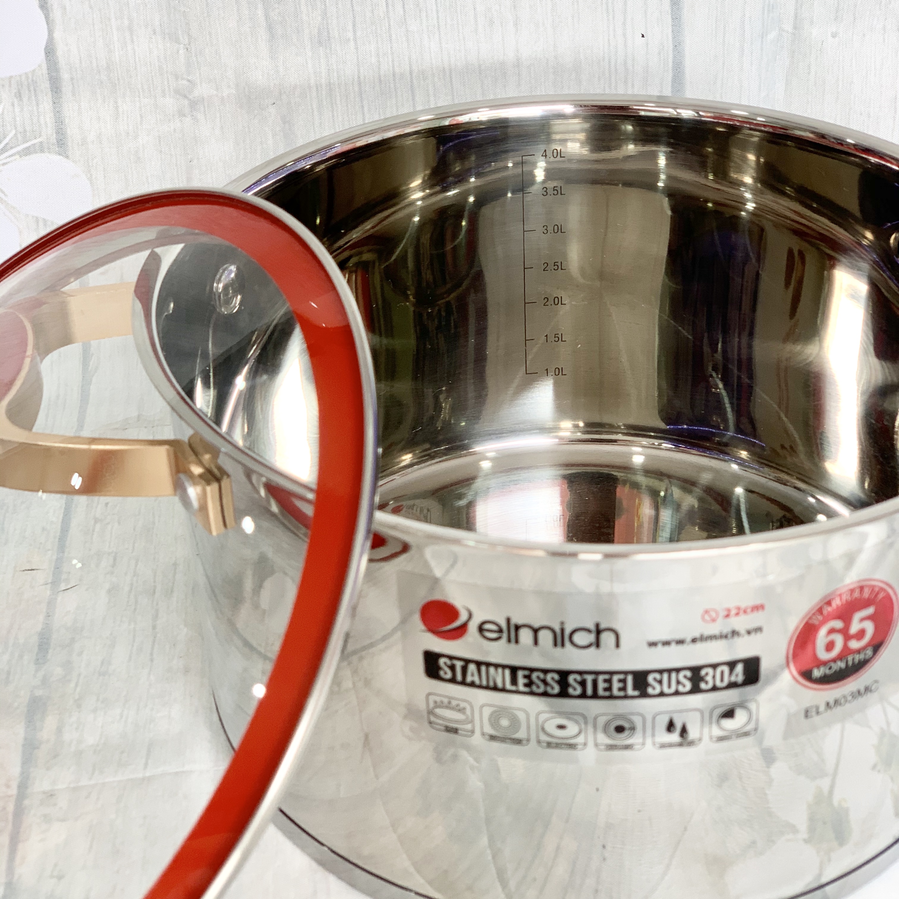 XOONG INOX 304 CAO CẤP RED VELVET - 5 LỚP ĐÁY TỪ 20CM