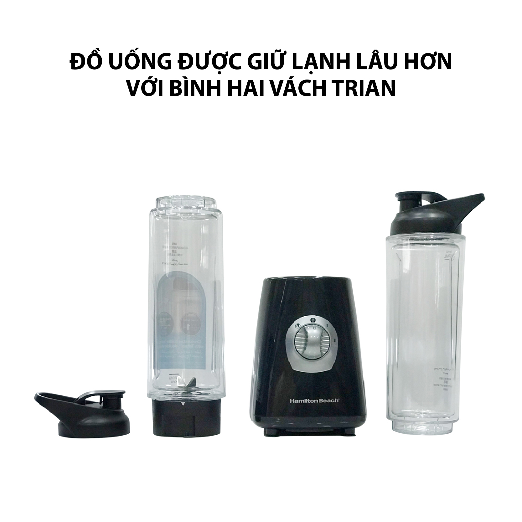 Máy Xay Sinh Tố Cầm Tay 2 Lớp Hamilton Beach - 51241-SAU - Hàng Nhập Khẩu