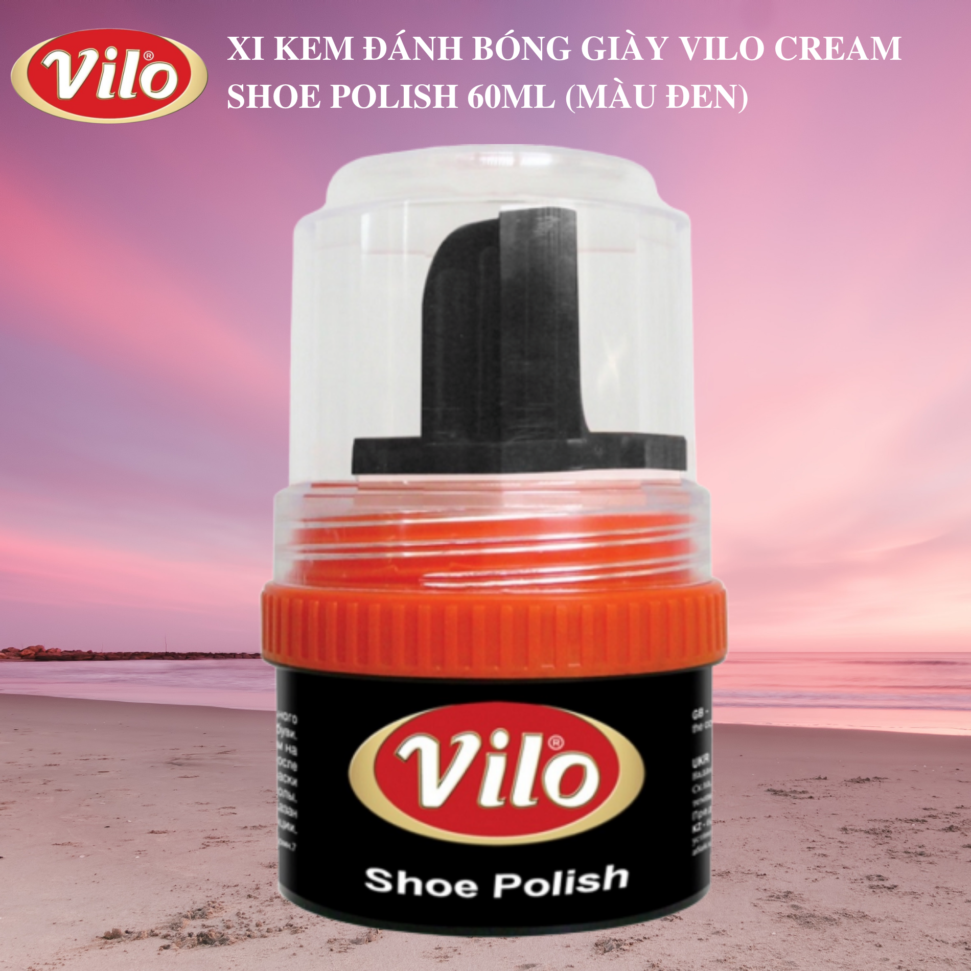 Xi kem đánh bóng giày Vilo cream shoe polish 60ml (màu đen)