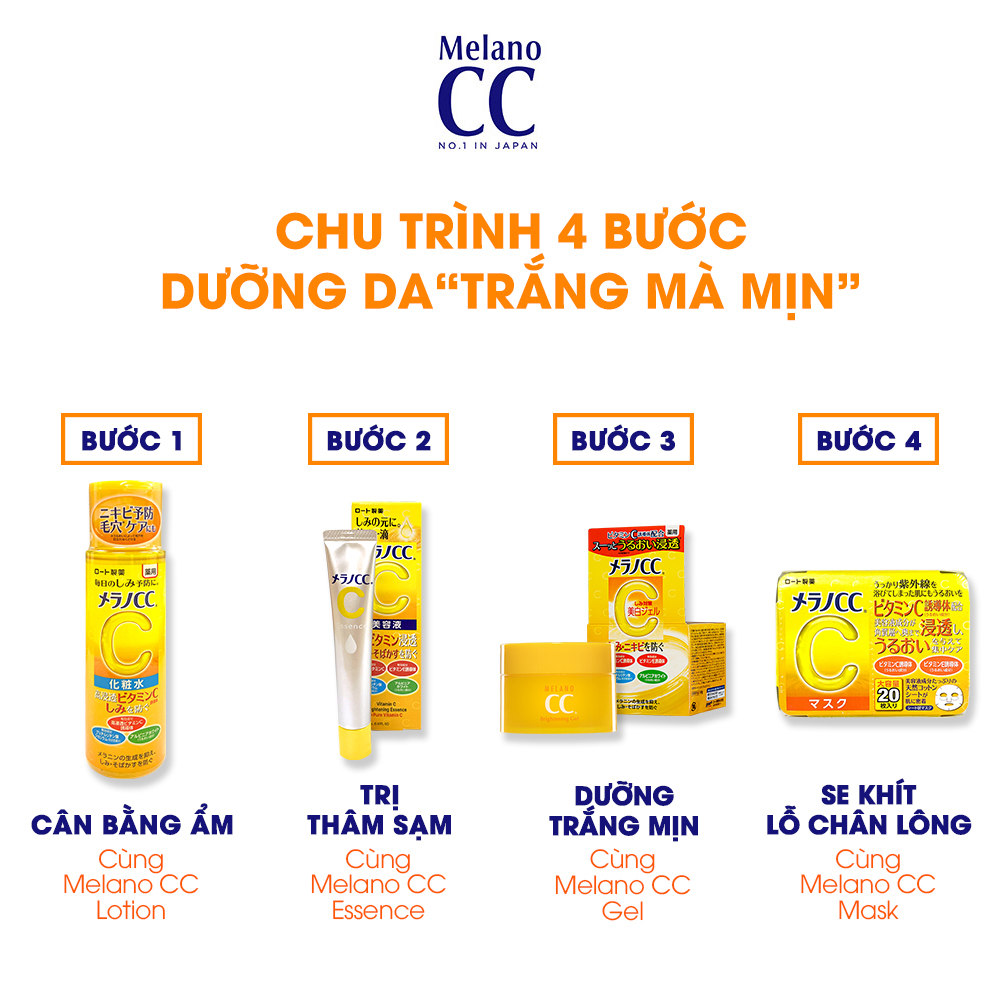 Tinh chất vitamin C dưỡng trắng da, chống thâm nám Melano CC Whitening Essence 20ml