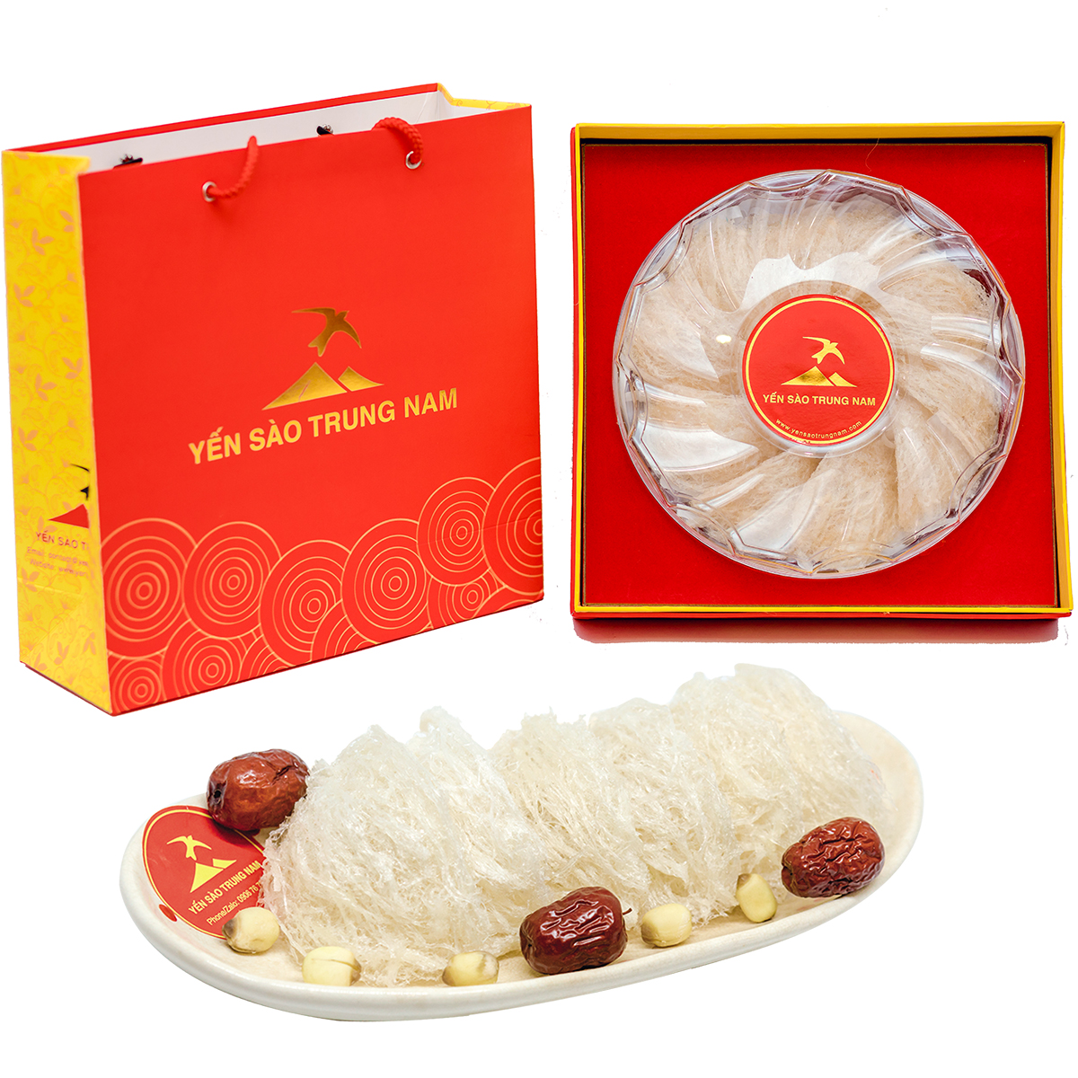 Yến Sào Tinh Chế (Tổ yến sào thô đã làm sạch lông) 10 Tổ/80g/ Hộp quà tặng - Yến Sào Trung Nam