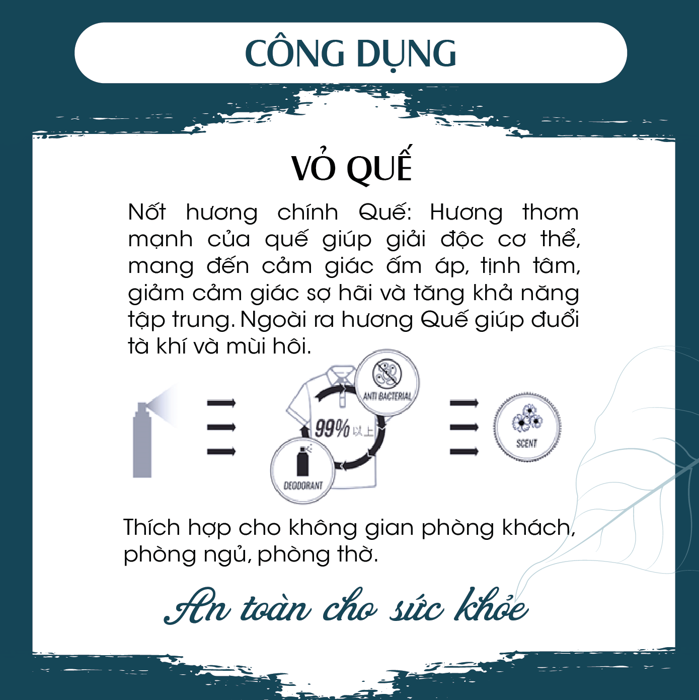 Xịt phòng kháng khuẩn tinh dầu Quế PK - Khử mùi hiệu quả, thư giãn, xua đuổi côn trùng