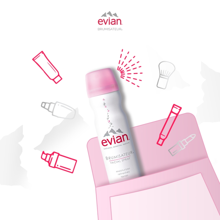 Xịt khoáng cấp ẩm và làm dịu da Evian Brumisateur 50ml