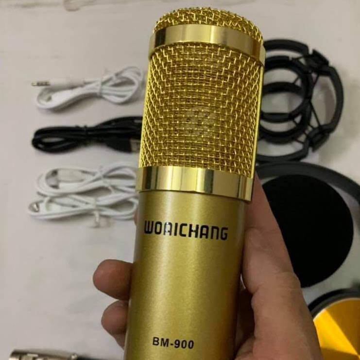Bộ hát live stream thu âm Sound card V8 bluetooth và mic BM900 Hàng chính hãng tặng tai phone