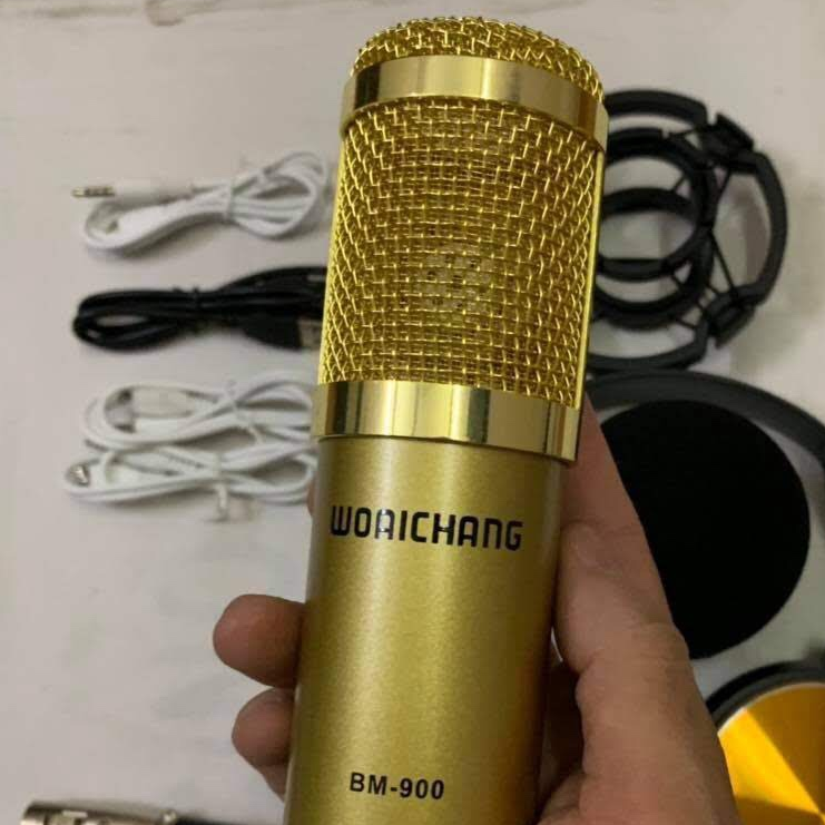 Bộ hát live stream thu âm Sound card V8 bluetooth và mic BM900 Hàng chính hãng  tặng tai phone