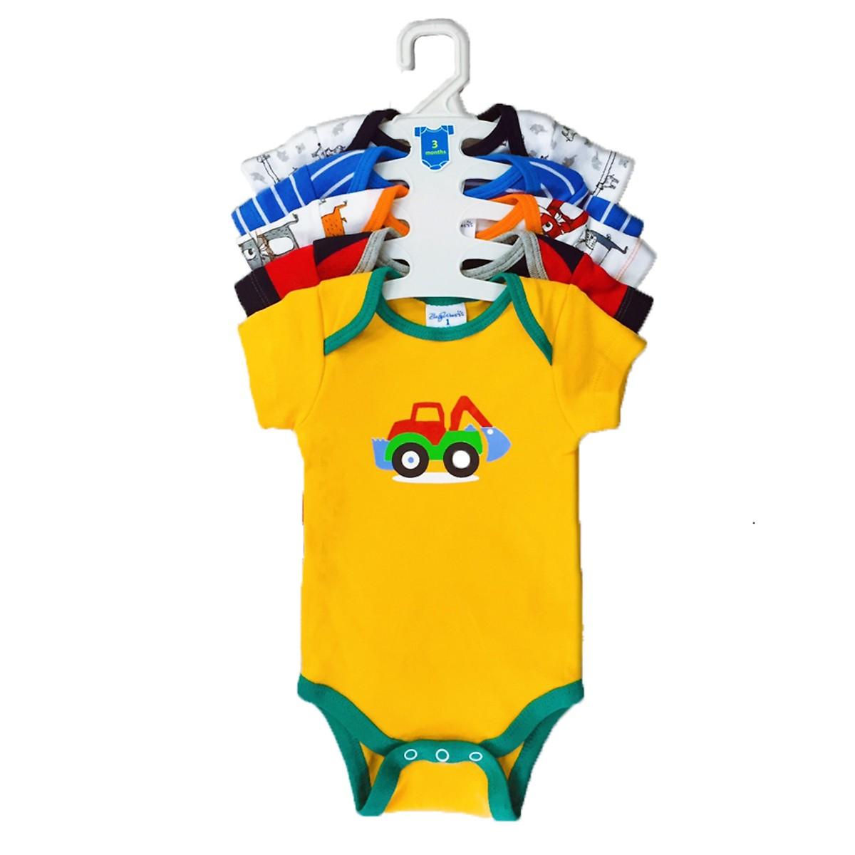Set 5 bộ body tam giác bé trai 12 tháng