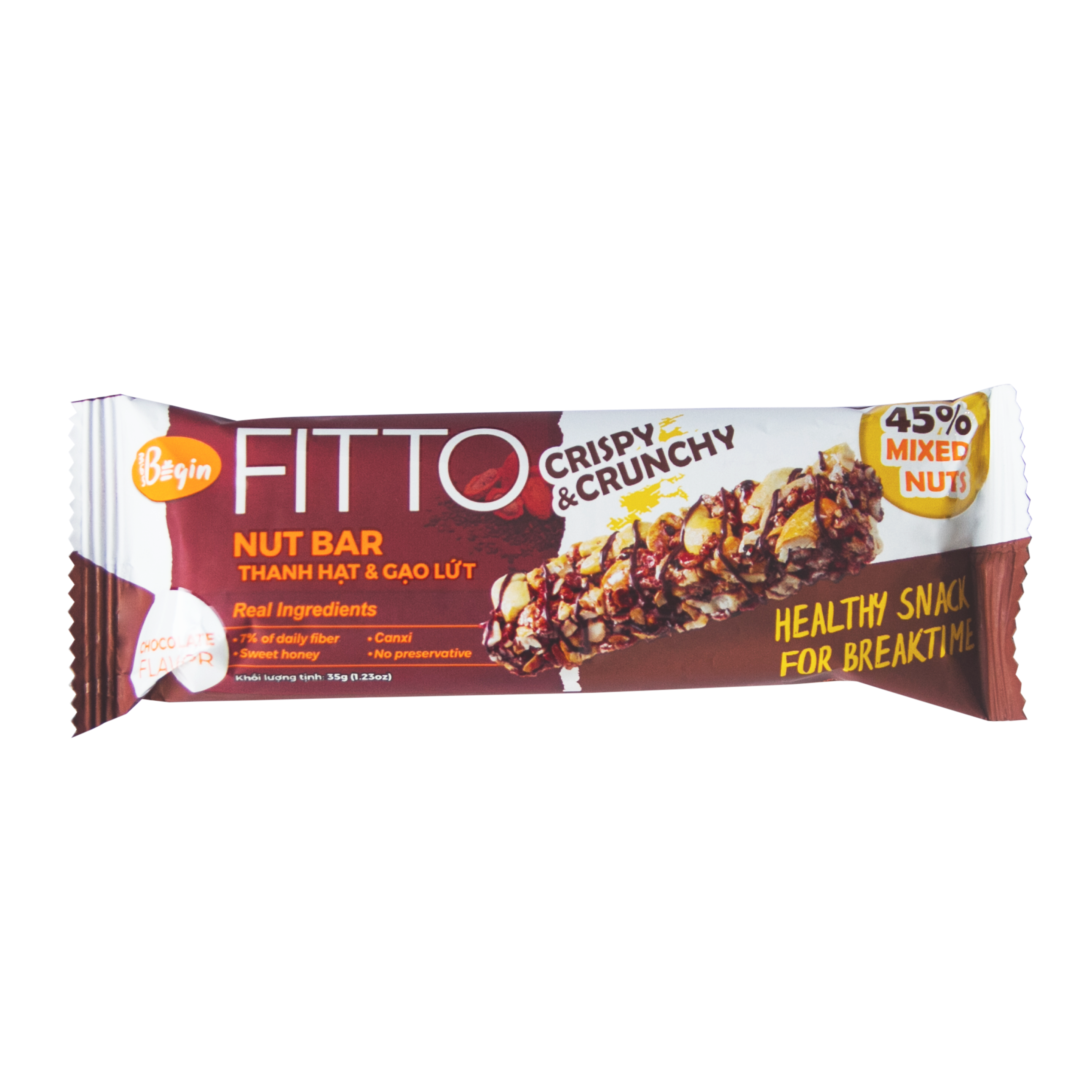 Hộp FITTO Gạo lứt - Hạnh nhân – Socola - Ngũ cốc dinh dưỡng thay thế các bữa ăn tiện lợi, tốt cho sức khỏe, phù hợp với người bận rộn, tập luyện thể thao