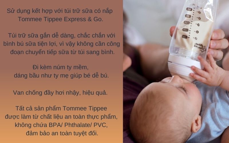 Bình bú sữa tiện lợi Tommee Tippee - Express & Go