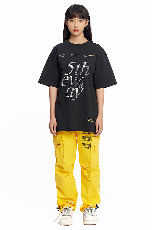 Áo Thun 5THEWAY Tay Ngắn Đen Form Mới aka 5THEWAY /vintage flannel/ NEW TEE in BLACK