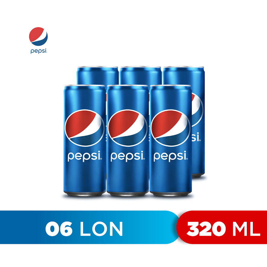 Lốc 6 Lon Nước Ngọt Có Gaz Pepsi