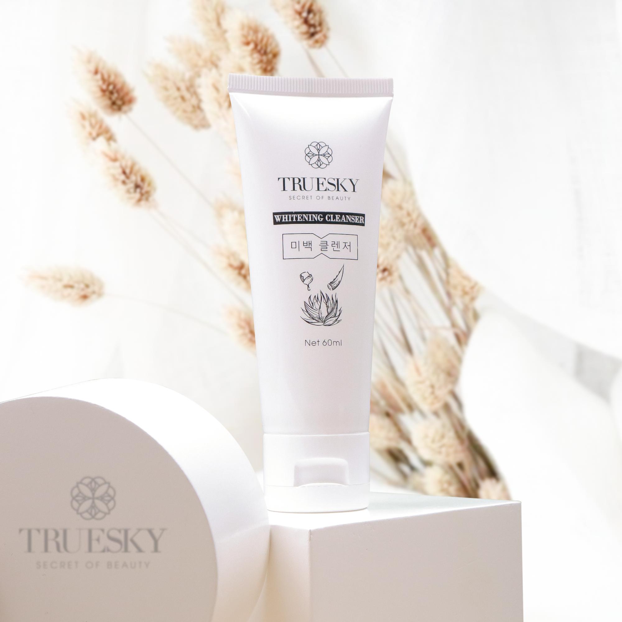 Sữa rửa mặt trắng da Truesky chiết xuất nha đam dạng tạo bọt chính hãng 60ml - Arbutin Cleanser