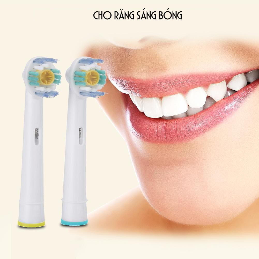 Cho máy Oral–B, Bộ 4 Đầu Bàn Chải đánh răng điện "Phá tan mảng bám" EB-18A cho răng sạch bóng – Xuất xứ: Đức
