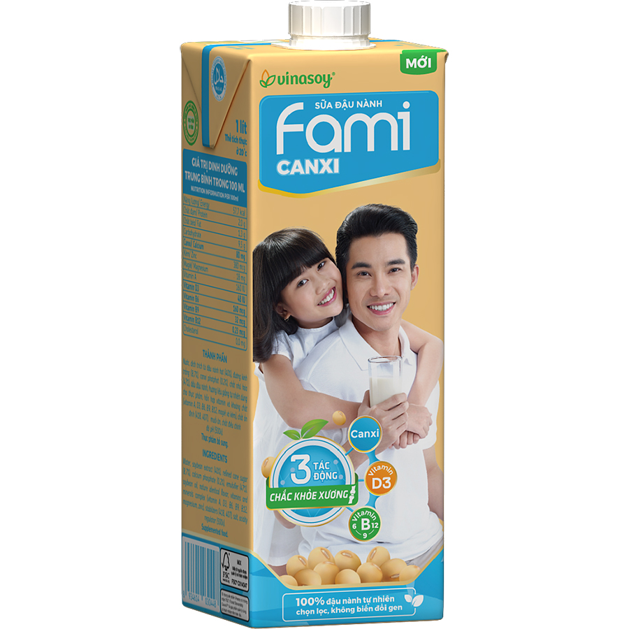 Thùng 10 Hộp Sữa đậu nành Fami Canxi (1000ml/Hộp)