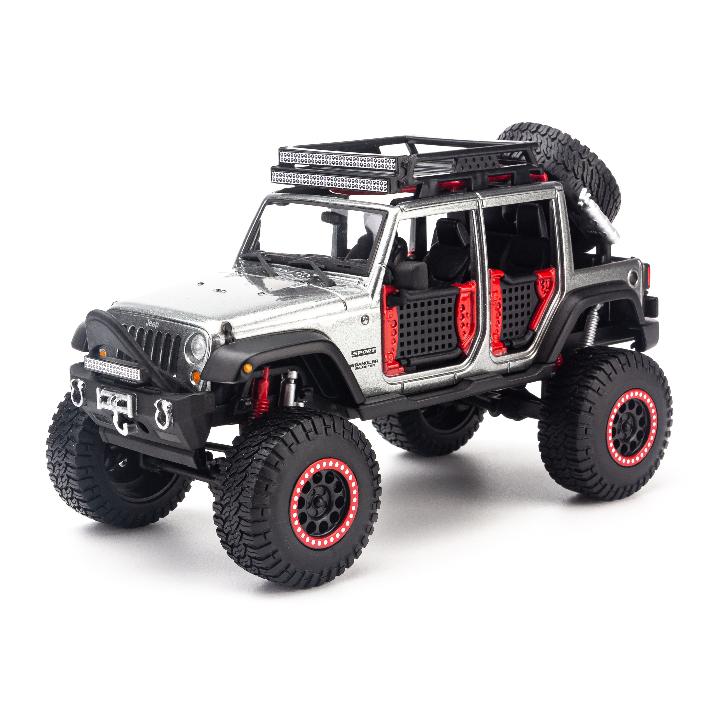 Mô Hình Xe Design Off-Road Kings 2017 Jeep Wrangler Unlimited Grey 1:24 Maisto MH-32523