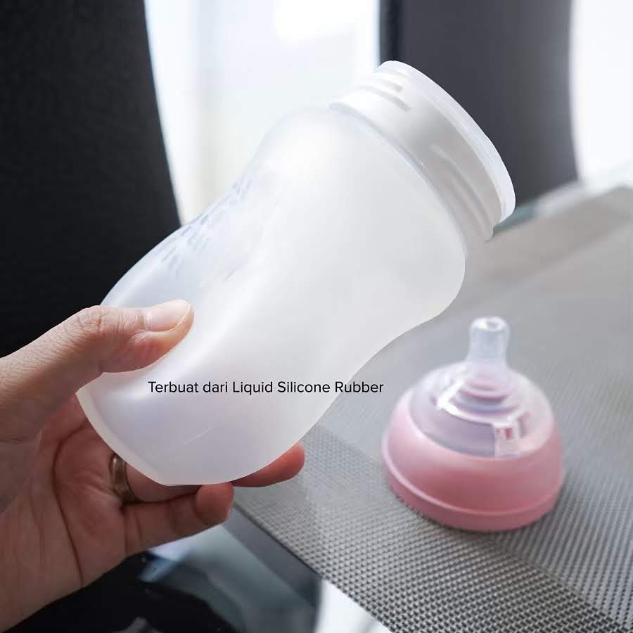 Bình sữa silicon mềm Putti Atti loại to 260ml cho bé yêu (màu hồng)