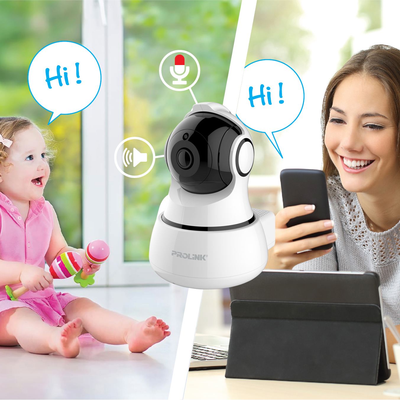 Camera IP WIFI Prolink PIC3001WP. Độ phân giải Full HD 1920x1080. Xoay ngang, dọc. Góc quay rộng. Phát hiện chuyển động và gửi thông báo đến điện thoại. Kết nối WIFI / LAN. Có đèn hồng ngoại quay ban đêm. Đàm thoại 2 chiều  - Hàng phân phối chính hãng