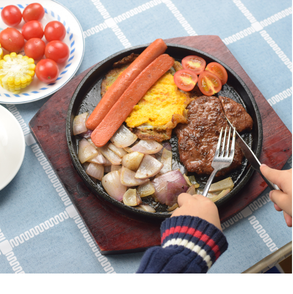 Chảo Gang Tròn Làm Bánh Mì Chảo , Bò Beefsteak , Cơm Xèo Đa Năng Size 20cm