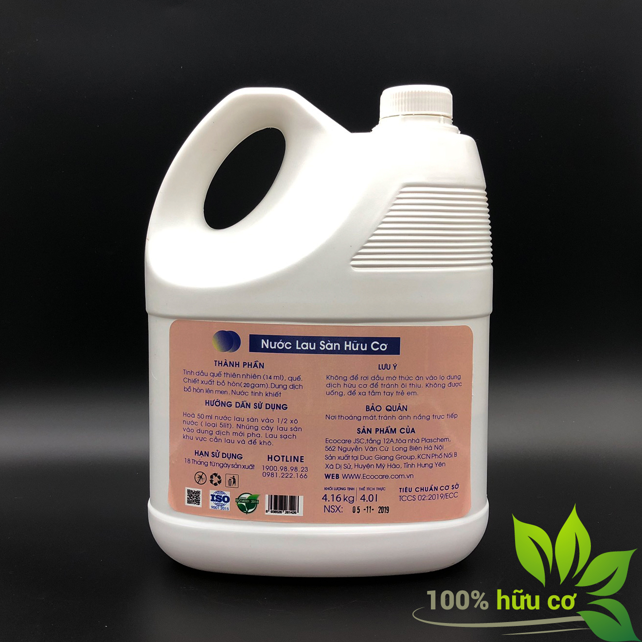 Nước lau sàn Hữu cơ đuổi muỗi hương Quế 4000ml thương hiệu Ecocare