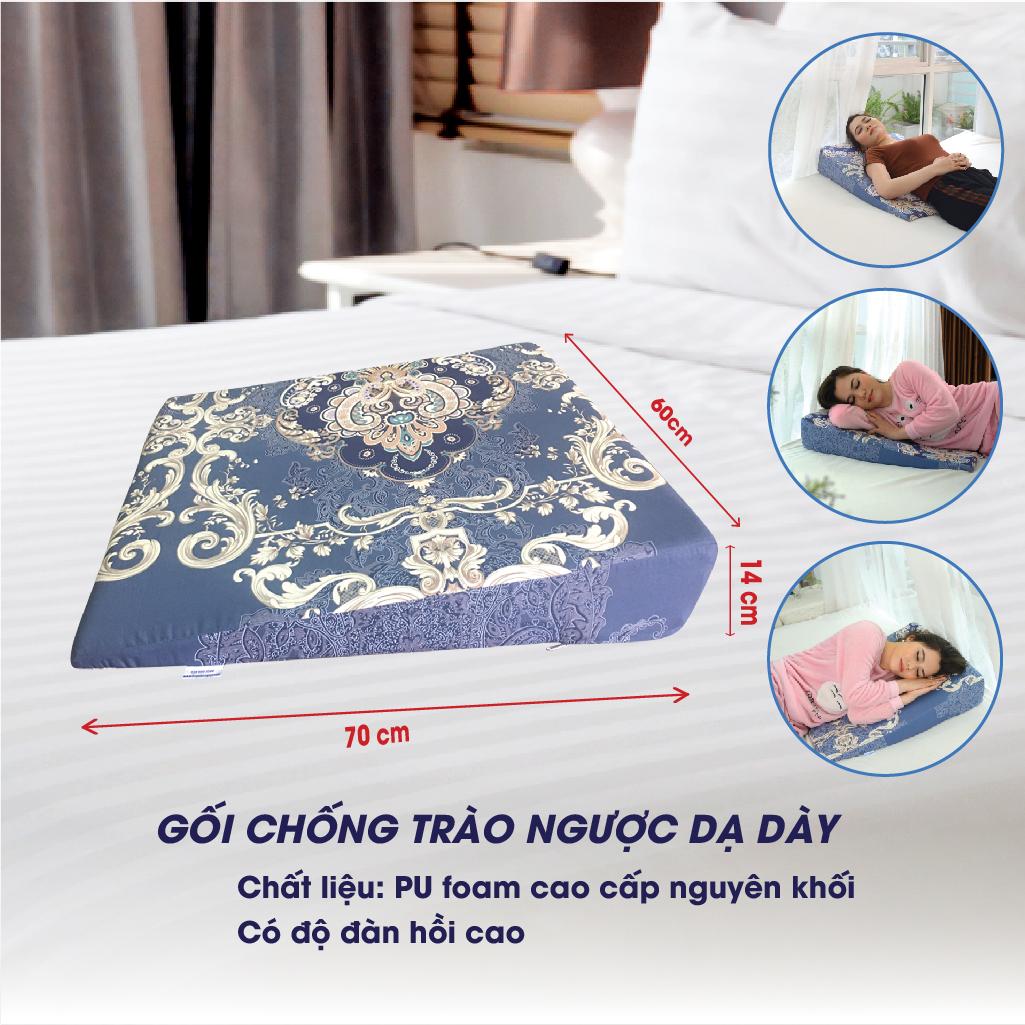 Hình ảnh Gối chống trào ngược dạ dày người lớn YOROKOBI - Kích thước 70x60x14 CM, Thích hợp với người bị trào ngược Acid, ợ chua, khó thở khi ngủ - HÀNG THƯƠNG HIỆU