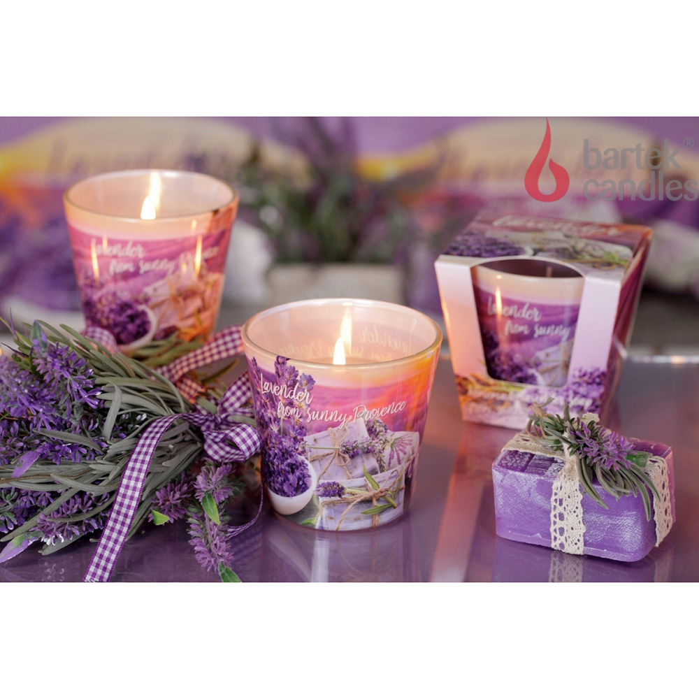 Ly nến thơm tinh dầu Bartek Lavender Fields & Soap 115g QT04965 - cánh đồng oải hương