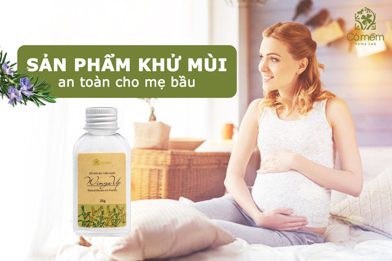 Bột Khử Mùi Wings-Up Khử Mùi Hôi Chân Hôi Nách Ngăn Tiết Mồ Hôi Hôi Khử Mùi Giày Không Mùi An Toàn Từ Thiên Nhiên Cỏ Mềm 25g