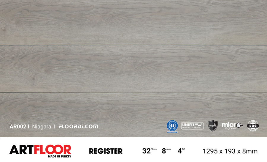 Sàn Gỗ Công Nghiệp - Sàn gỗ  Artfloor Register   AR002 - Niagara - 8mm - AC4