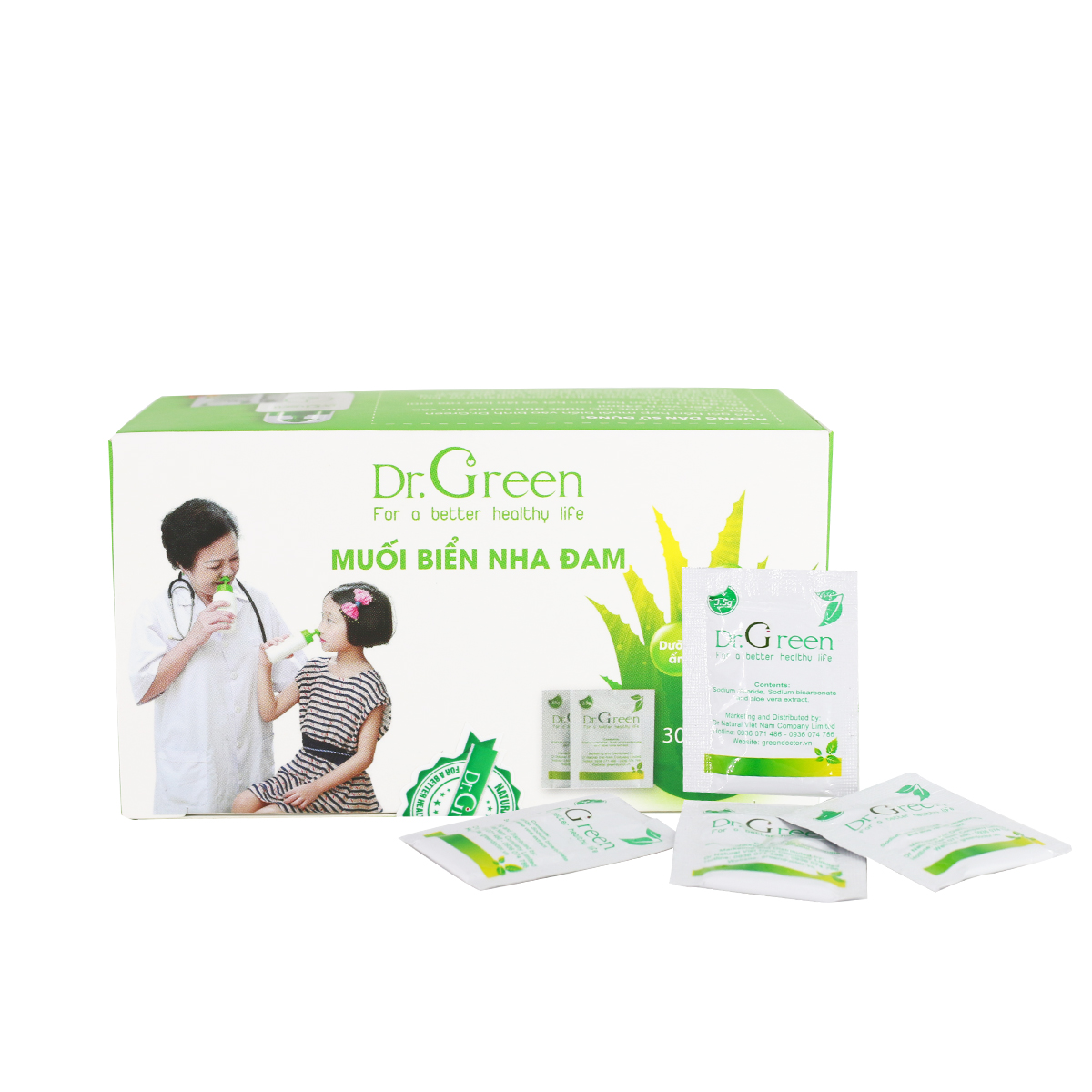 Combo Bình rửa mũi Dr.Green (2 bình kèm 30 gói muối nha đam), Đầu rửa silicone mềm mại, công nghệ van kép 1 chiều chống sặc, hỗ trợ điều trị viêm mũi, sổ mũi, viêm mũi dị ứng, viêm xoang