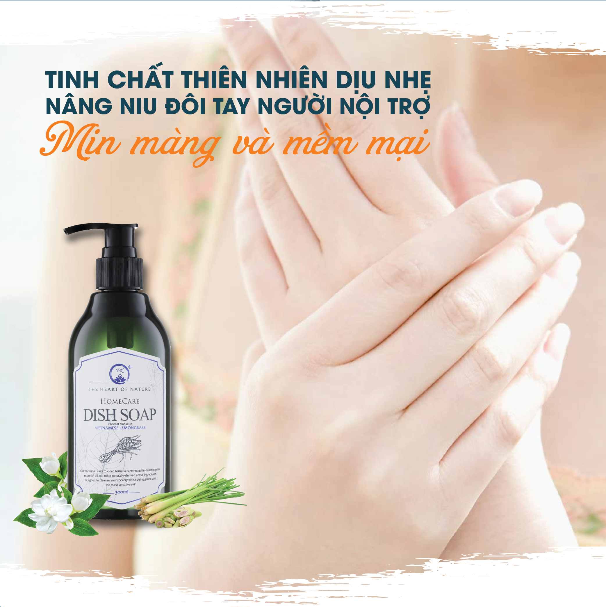 Nước rửa chén tinh dầu thảo mộc PK 300ml - Bưởi