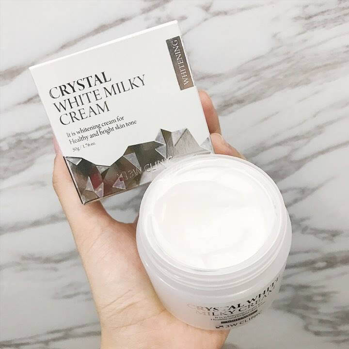 Kem dưỡng trắng da - Kem dưỡng da dưỡng ẩm bật tông 3W Clinic Crystal White Milky Cream Hàn Quốc 50gr