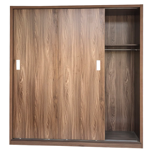 Tủ Áo Cửa Lùa 1m6 Gỗ MDF Melamine Màu Óc Chó