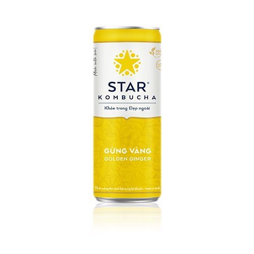 Lốc 6 lon thức uống lên men STAR KOMBUCHA Gừng Vàng / Golden Ginger