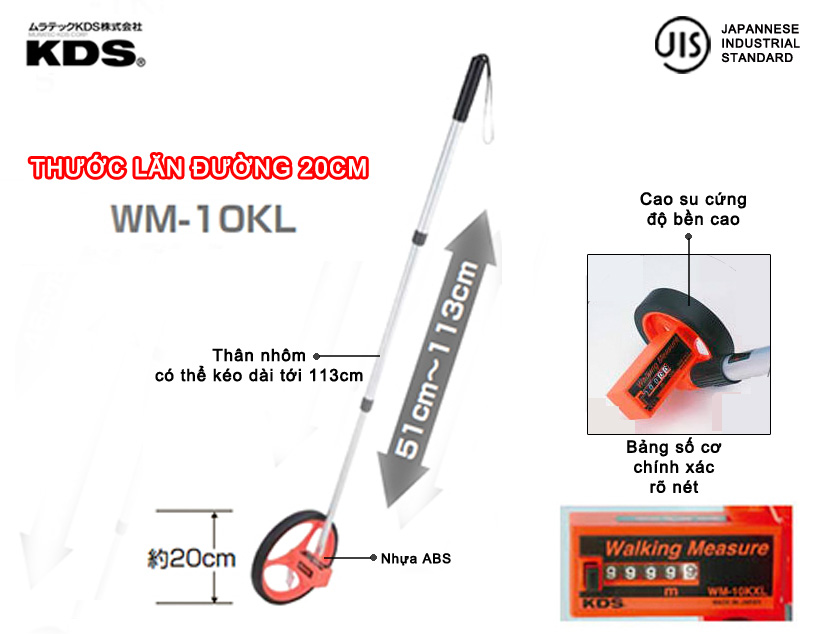 THƯỚC LĂN ĐƯỜNG 20CM KDS WM-10KL