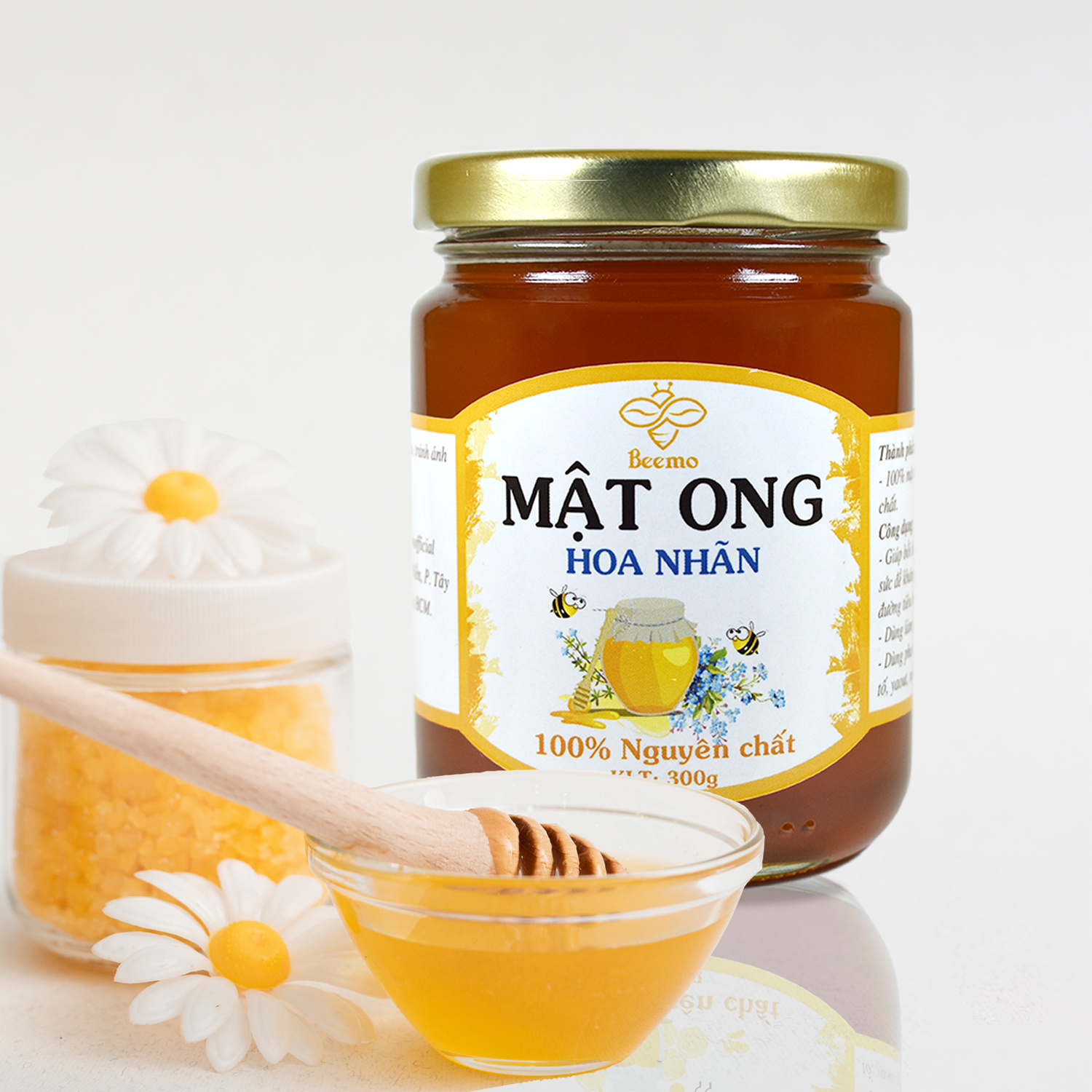 Mật ong nguyên chất Beemo, mật ong hoa nhãn từ thiên nhiên - Làm đẹp, hỗ trợ trị ho, gia vị