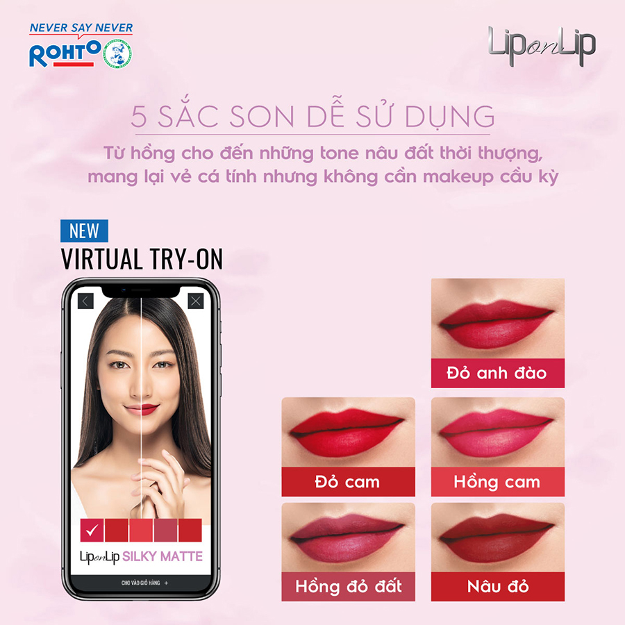 Son lì dưỡng môi siêu mịn Lip On Lip Silky Matte