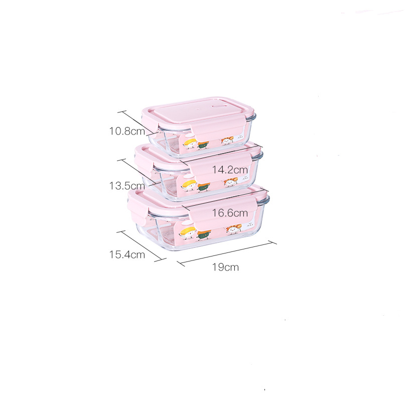 Bộ Hộp Cơm Văn Phòng Thủy Tinh Chịu Nhiệt Cao Cấp 03 Hộp - Tặng Kèm Túi Xách